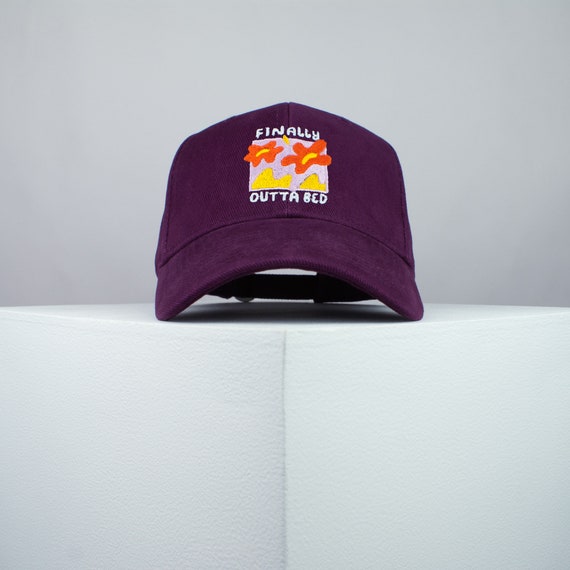 Tech Design Meditation Baseball Cap - Embroidered Cotton Adjustable Dad Hat, Purple