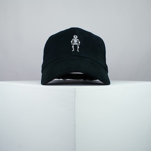 Skeleton Embroidered Baseball Cap Premium Hat Skull Bones Halloween // Hatty Hats