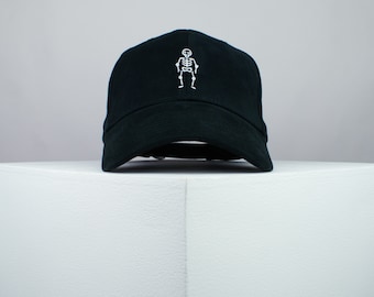 Skeleton Embroidered Baseball Cap Premium Hat Skull Bones Halloween // Hatty Hats