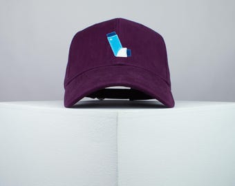 Gorra de béisbol bordada con inhalador, gorra de primera calidad, bomba inhaladora para asma, aerosol para alergias, dispositivo médico para pulmones, nebulizador MDI // Hatty Hats
