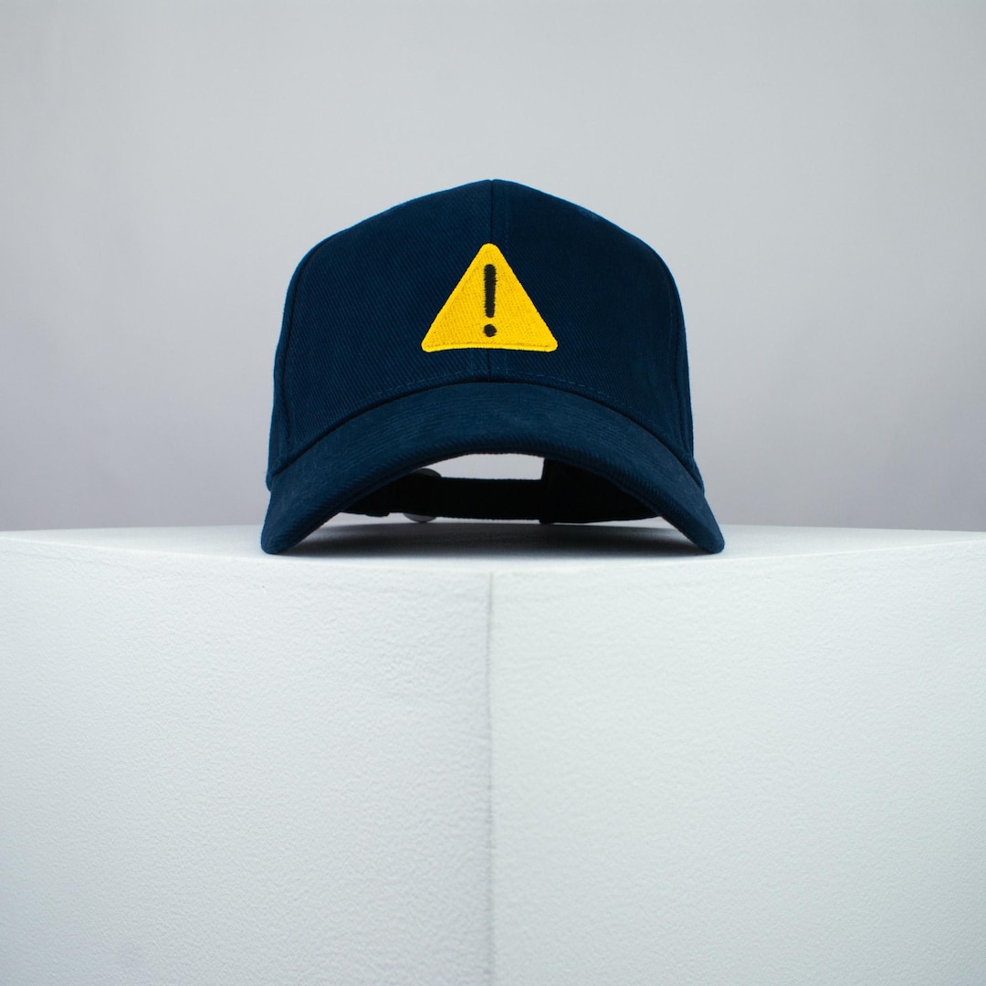 Warning Sign Embroidered Baseball Cap Premium Hat Danger Sign Non Slip ...