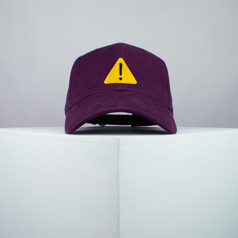 Warning Sign Embroidered Baseball Cap Premium Hat Danger Sign Non Slip ...