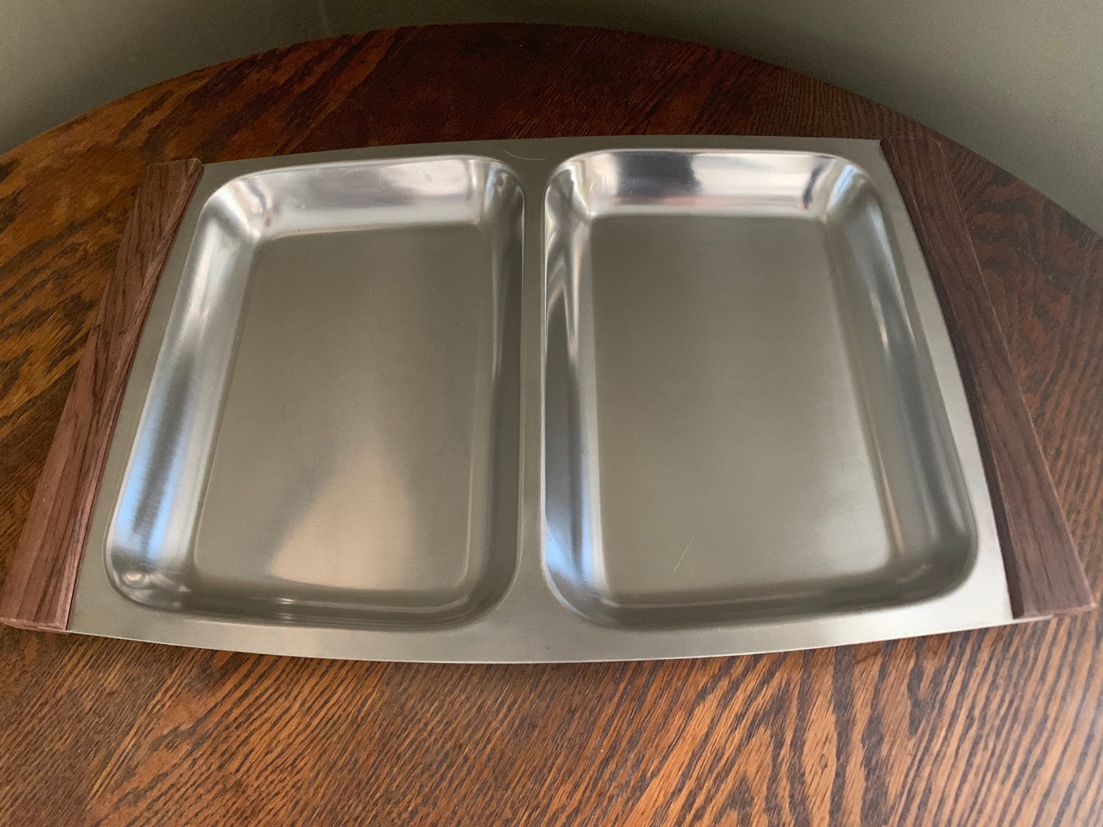 MCM Danish Divided Serving Tray with Two Compartments Etsy