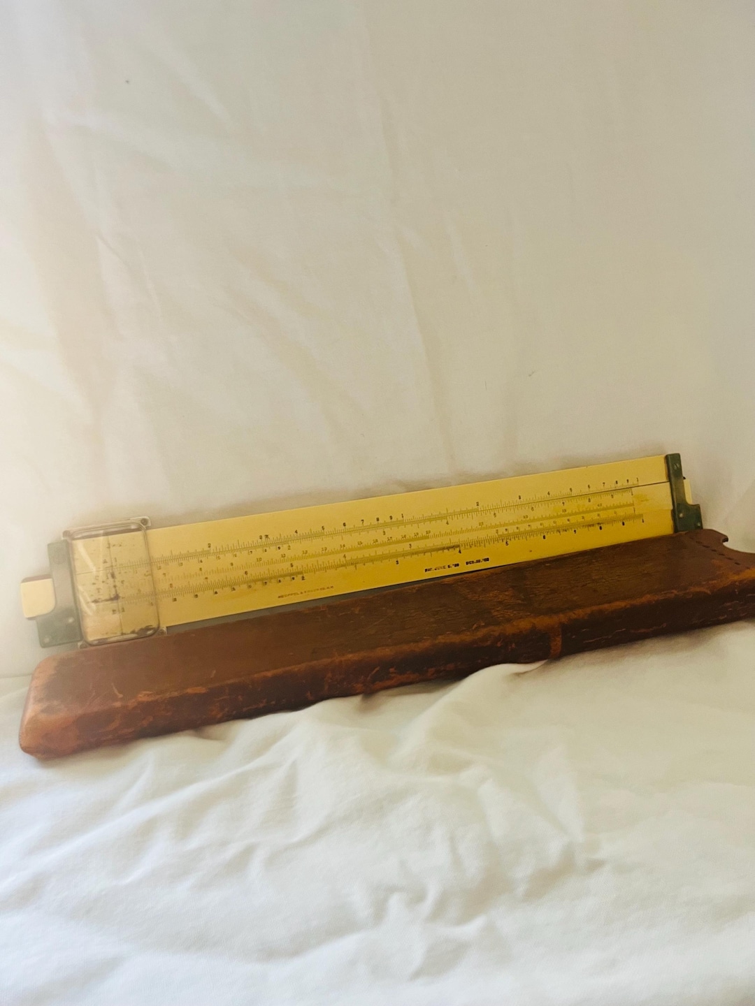 Leather Table Math Vintage Heuffel & Esser Slide Rule With Leather Case Sheath Engineering ...