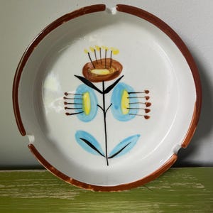 Mid-Century Retro Ashtray Floral Abstract 5”