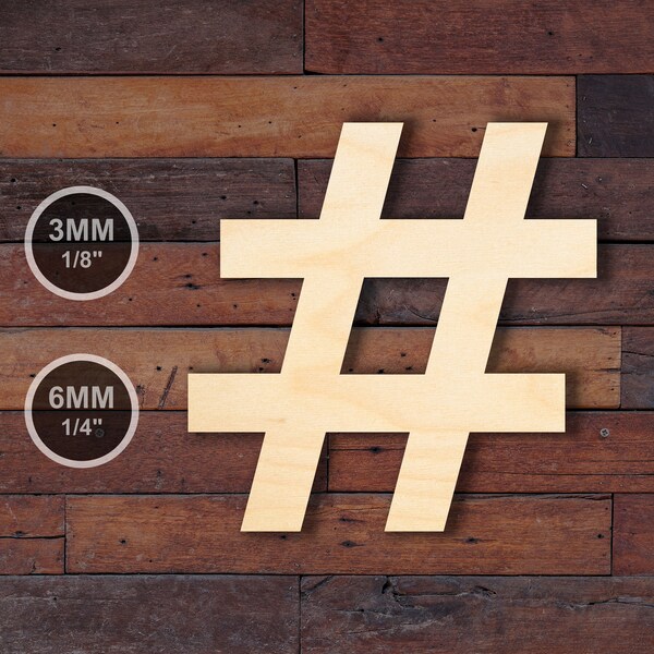 Wooden Hashtag Etsy