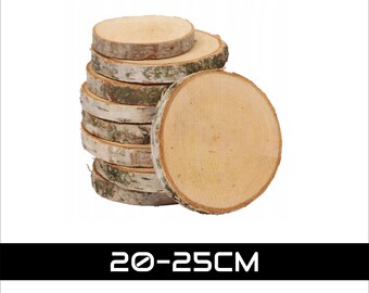 Tranche de bois de bouleau avec écorce • Disque rustique en bois naturel, Rondelles de bois dur non finies, Dessous de verre décoratif pour table de mariage, Bûche d'artisanat pour le travail du bois