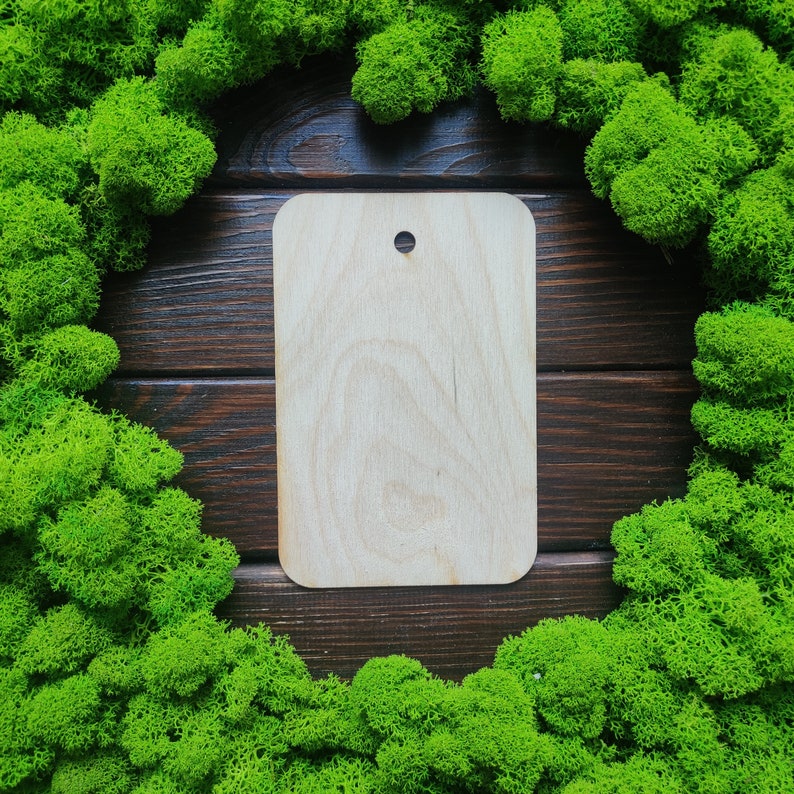 Wood Round Rectangle Cutout Blank for DIY Craft, Wooden Rectangular ...