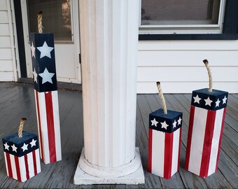 Patriotic 4th of July porch decor is some of my favorite home decor to shop for! Etsy is an especially great spot to find unique decor finds--and that includes patriotic porch decor. These firecrackers will look amazing on your porch! 