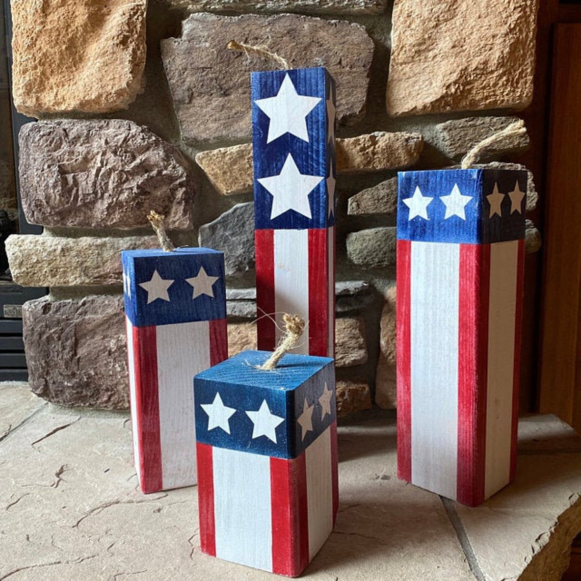 4th of July Firework Porch Decorations Centerpieces image 1