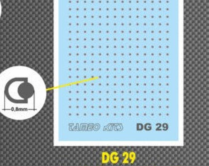 chromed decals sheet bonnet and bodywork panels fasteners Type D for 1:43 scale models Tameo DG29