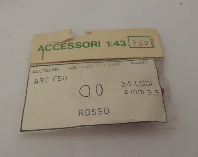 pack of 24 transparent 1:43 scale plastic lights (RED) mm 3.5 FDS 50F