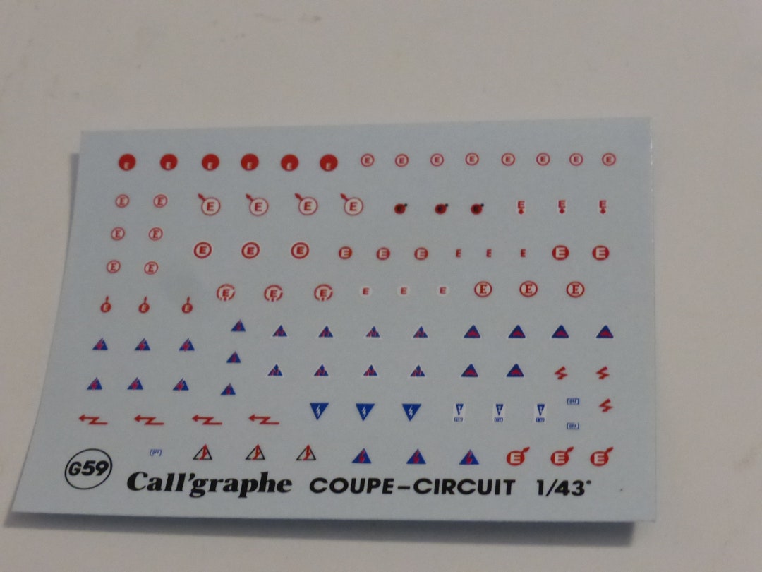 1:43 Decals Sheet With Extinguisher and Electric Switch off Symbols ...