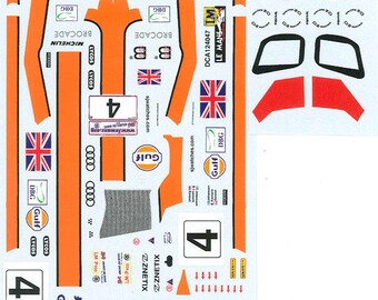high quality 1:24 decals sheet Audi R8 Gulf Le Mans 2002 #4 Le Mans Miniatures DCA124047