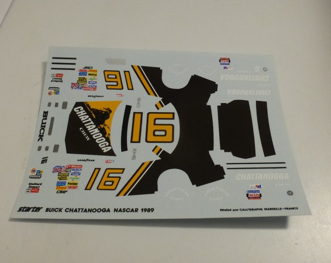 1:43 decals for Buick Regal Chattanooga Chew N ASCAR 1989 #16 David Pearson Starter production