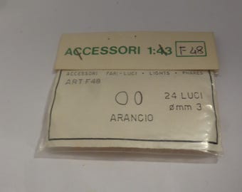 pack of 24 transparent 1:43 scale plastic lights (round, ORANGE) mm 3.0 FDS 48F