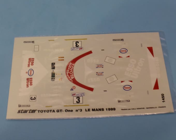 1:43 decals for Toyota GT-One LMGTP Le Mans 1999 #3 Katayama/Tsuckiya/Suzuki