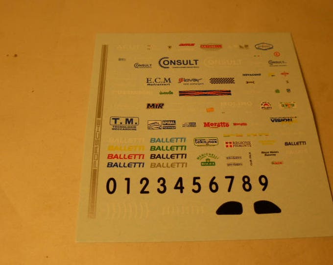 high quality 1:43 decals different logos Marangini, Avon, Consult, Balletti etc