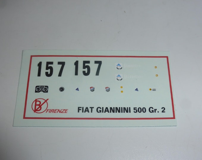1:43 waterslide decals for Fiat Giannini Gr2 Passo dello Spino 1974 hillclimb #157 Carrara