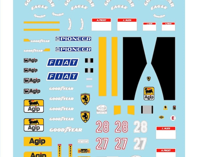 1:43 waterslide serigraphed decals Ferrari 642 USA GP 1991 Prost/Alesi Tameo TMK136