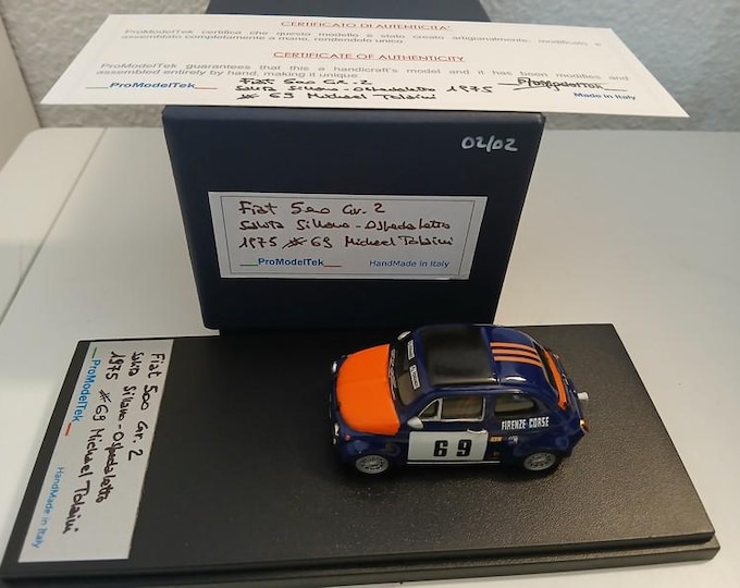 Fiat 500 Group 2 Sillano-Ospedaletto 1975 #69 Michael Tolaini ProModelTek special edition on Carrara Models base 1:43 f.built