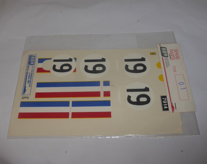 waterslide serigraphed 1:18 decals set for Ferrari 250 GTO 3705GT Le Mans 1962 #19 Noblet/Guichet BBR production