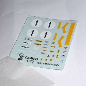1:43 decals sheet for Ferrari 312PB 1000km Monza 1972 #1 Ickx/Regazzoni Tameo TMK18