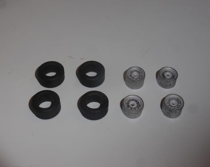 1:43 white metal Gotti wheels (and rubber tires) for rally and touring cars GMW001