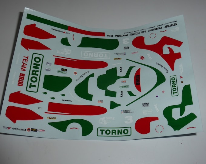 1:43 decals for Porsche 962 IMSA-GTP Brun - Torno 24h Daytona 1988 #3 Larrauri/Sigala/Brancatelli Starter production