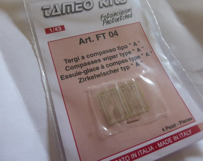 photo etched 1:43 compass windscreen wipers Type-A for racing cars of the 60-70s (2 pieces) Tameo FT04