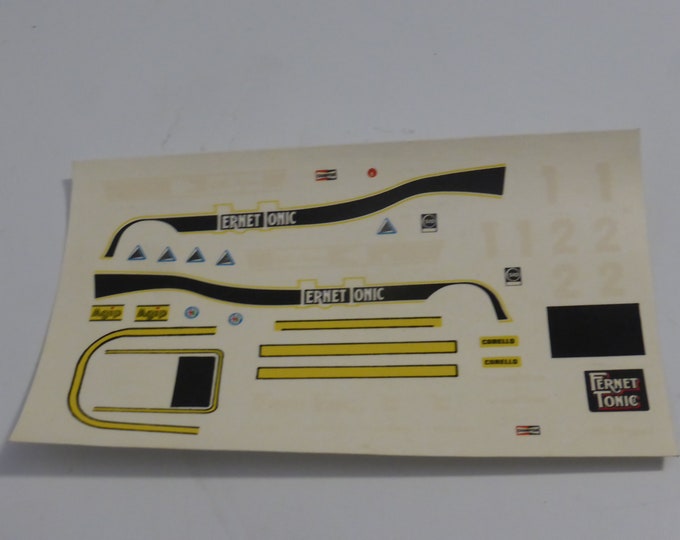 1:43 decals sheet for Alfa Romeo 33SC12 Gr6 Fernet Tonic 1977 Arturo Merzario or Vittorio Brambilla