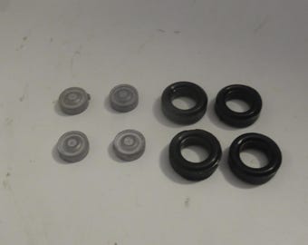 1:43 white metal wheels (and rubber tires) for Mercedes cars of the 50-60s FDS production #24