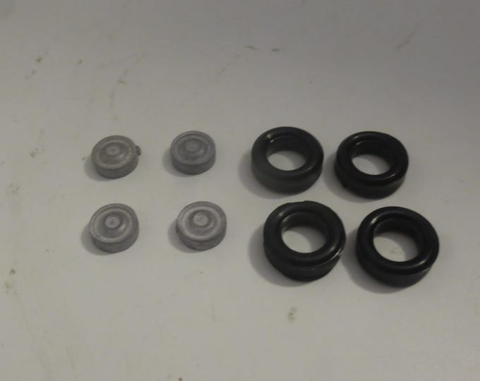 1:43 white metal wheels (and rubber tires) for Mercedes cars of the 50-60s FDS production #24