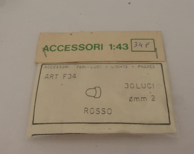 pack of 30 transparent 1:43 scale plastic lights (RED) mm 2.00 FDS 34F