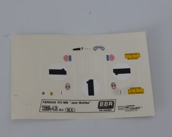 1:43 decals Ferrari 375MM Carrera Panamericana 1954 #1 McAfee BBR Project 43 PJ18A decals