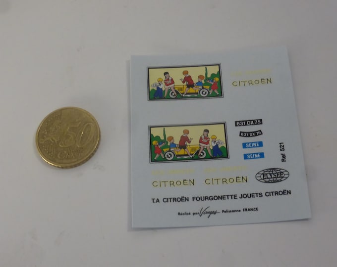 1:43 waterslide decals sheet Citroen Traction Avant Fourgonnette Jouets Citroen