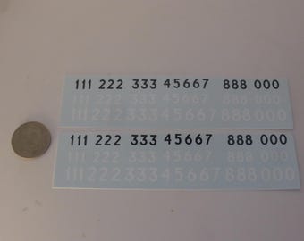 1:43 decals white and black racing numbers for Mille Miglia, Targa Florio etc mm 6.4/8.0 Remember TK205