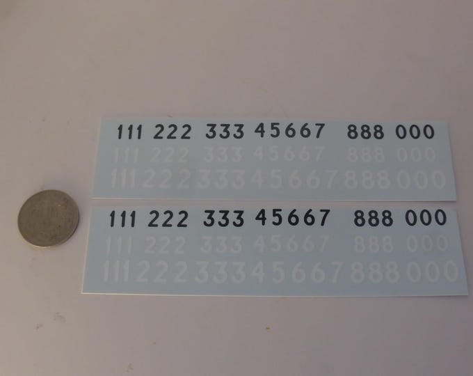 1:43 decals white and black racing numbers for Mille Miglia, Targa Florio etc mm 6.4/8.0 Remember TK205