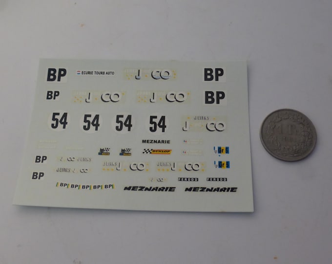 1:43 waterslide decals Porsche 934 Gr5 J&Co Le Mans 1976 #54 Striebig/Verney/Kirschhoffer