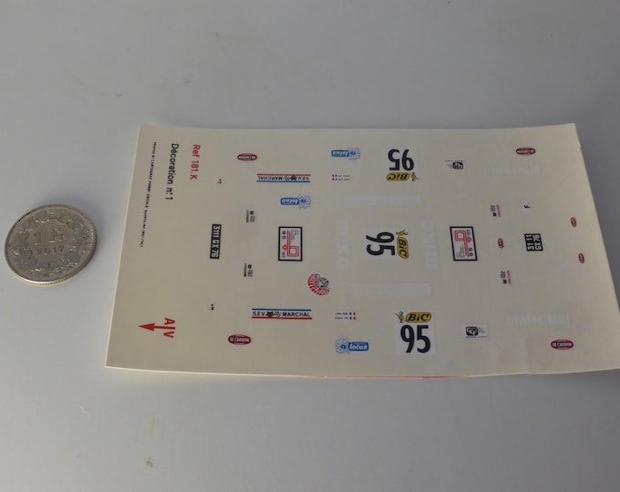 1:43 decals Alpine Renault A110 Tour de France Auto 1972 #95 Marquet/Paoletti Cartograf