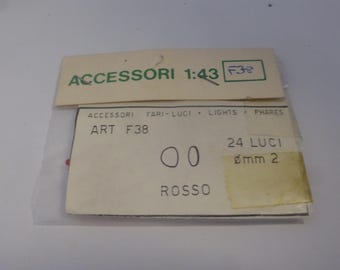 pack of 24 transparent 1:43 scale plastic lights (round, RED) mm 2.0 FDS 38F