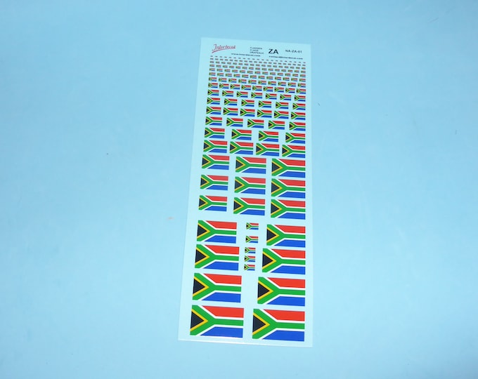 decals with South African flags various scales Tin Wizard NA-ZA-01