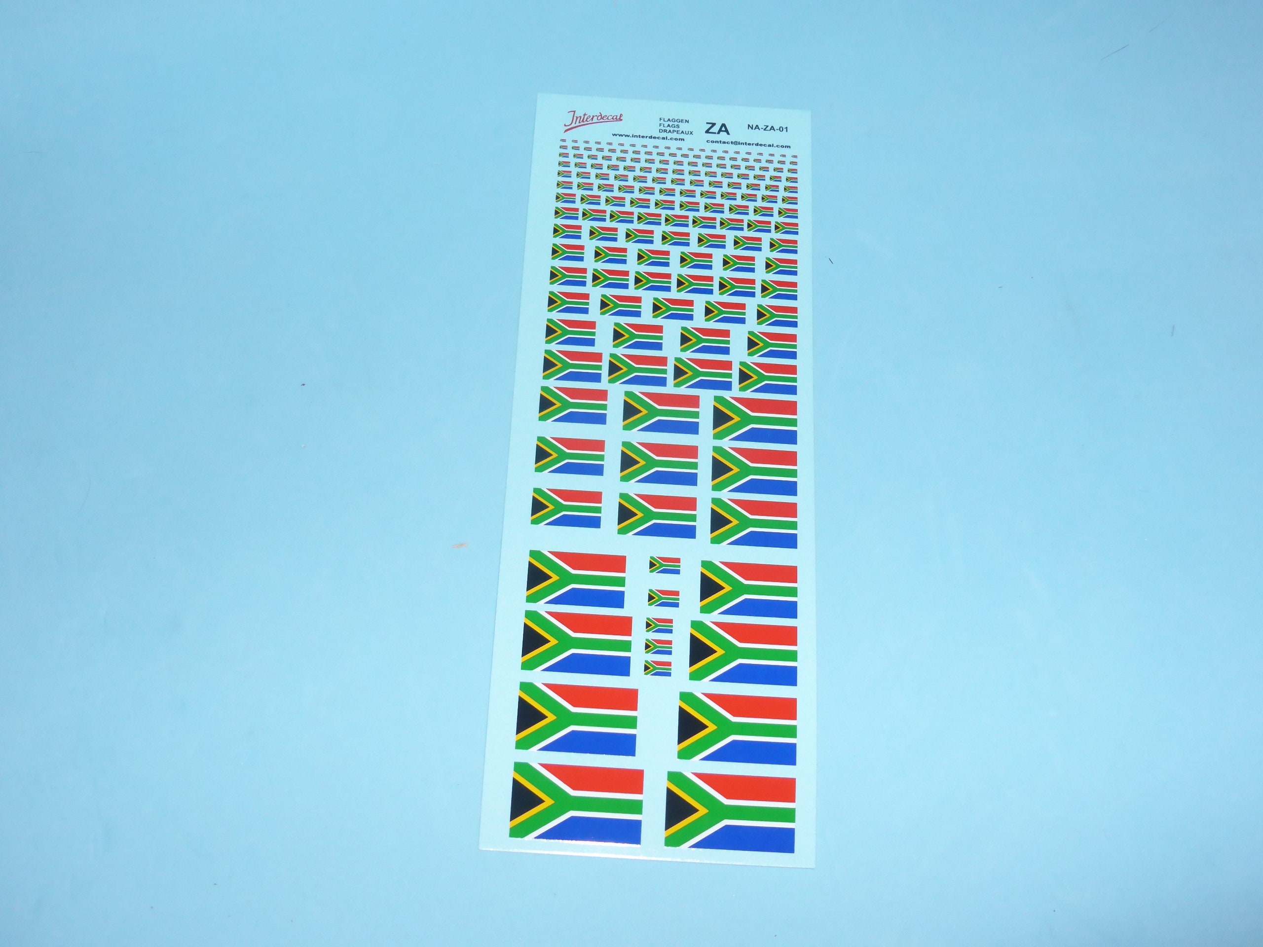 decals with South African flags various scales Tin Wizard NA-ZA-01