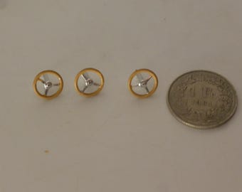 1:43 plastic 3-spokes steering wheels mm 10.00 for sports and racing cars of the 50-60s