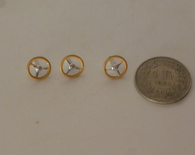 1:43 plastic 3-spokes steering wheels mm 10.00 for sports and racing cars of the 50-60s