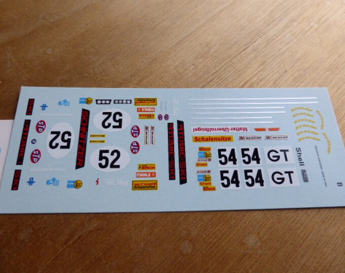 high quality 1:43 decals BMW 2002 Gr2 Atomic Ski + other Porsche, DRM logos Madyero by Remember TK118
