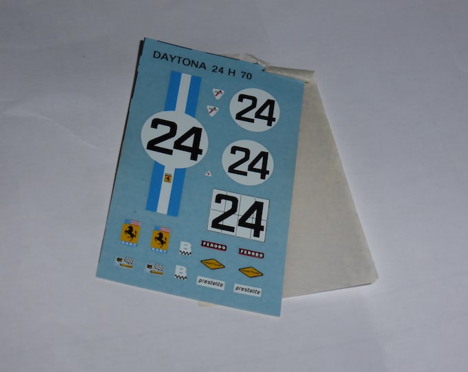 1:43 decals sheet for Ferrari 312 P Coupé NART Daytona 24h 1970 #24 Tameo TMK84