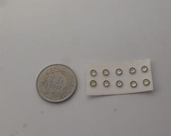 chromed plastic + resin round lights CLEAR mm 3.80 for model cars and other models (pack of 10)