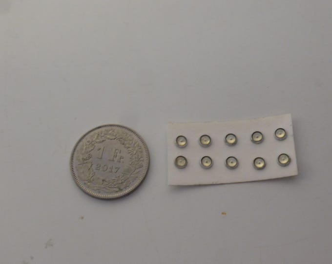 chromed plastic + resin round lights CLEAR mm 3.80 for model cars and other models (pack of 10)