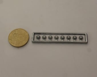 chromed plastic + resin round lights CLEAR mm 5.0 for model cars and other models (pack of 8)